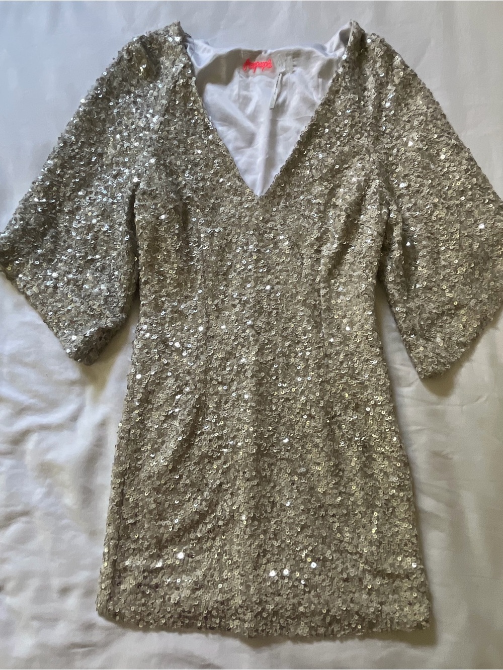 NEVER WORN Free People Champagne Sequin Mini Dress
